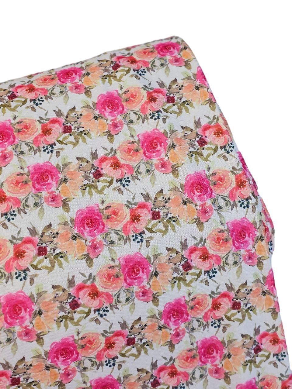 *Unique Design* Swiss Dot Knit Elegant Rose Border
