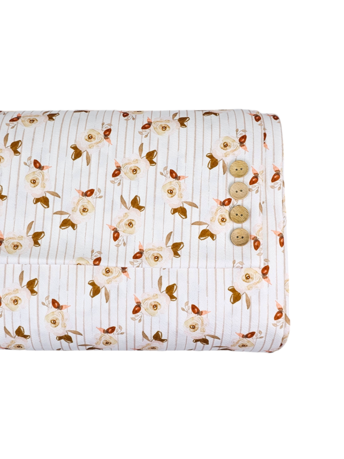 *Unique Design* Liverpool Watercolor Rose Stripe White