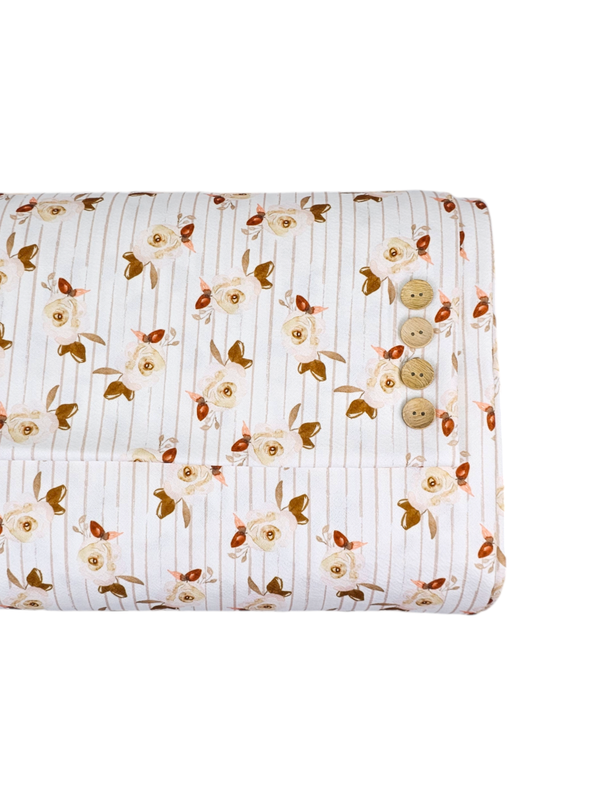 *Unique Design* Liverpool Watercolor Rose Stripe White