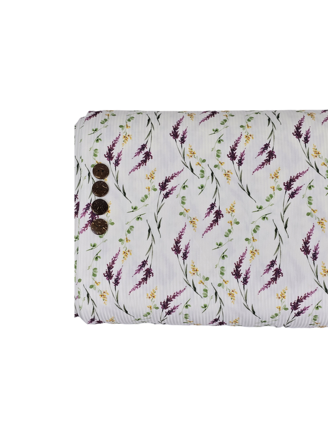 *Unique Design* Mini Poly Ribbed Knit Purple Vines White