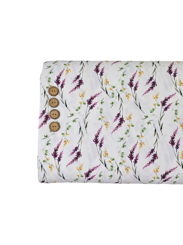 *Unique Design* Cloud Poly Purple Vines White