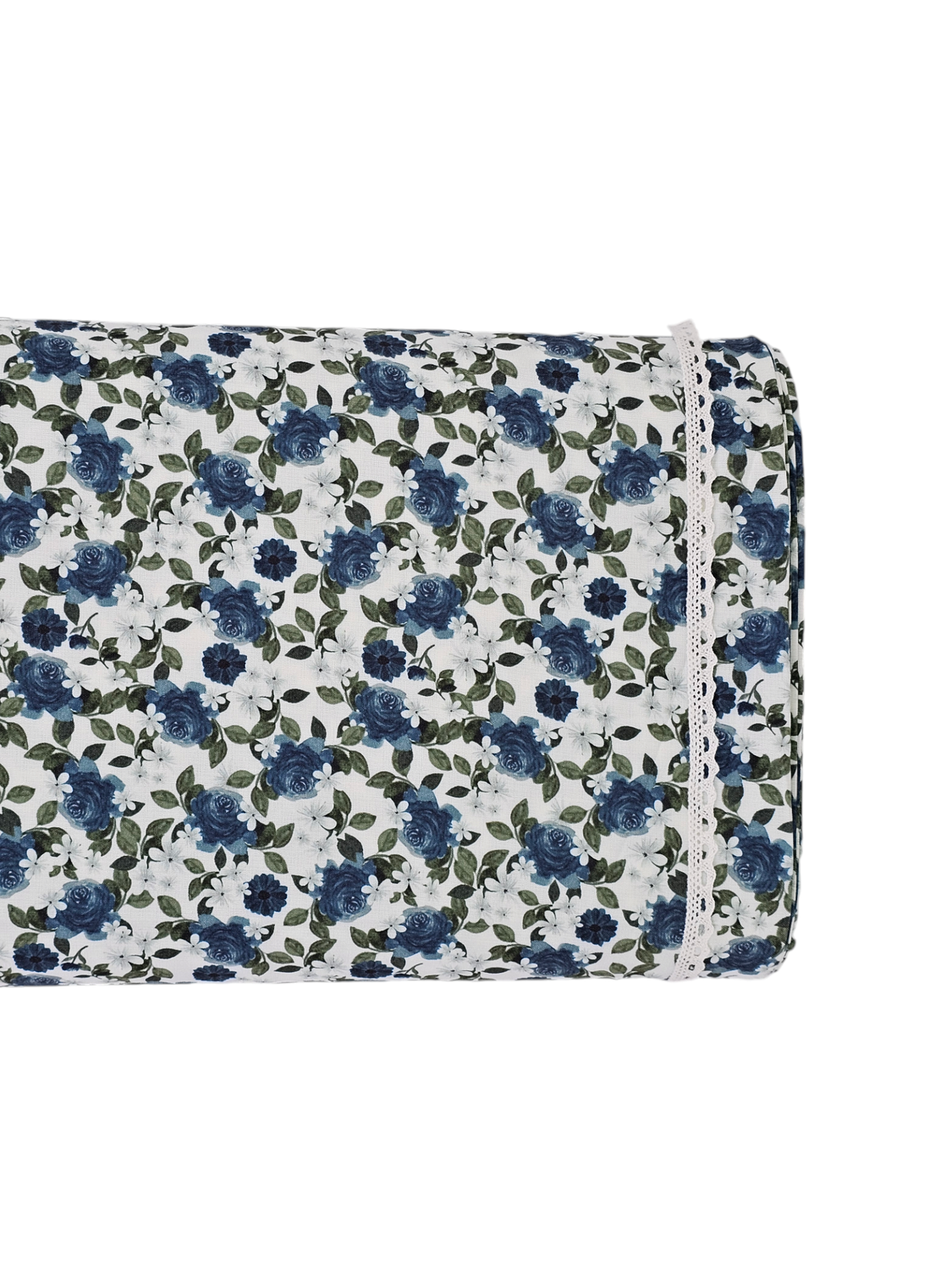 *Unique Design* Poly Slub Roses + Blossoms Dark Teal