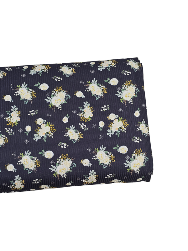 *Unique Design* Mini Poly Ribbed Knit Gilded Rose Black