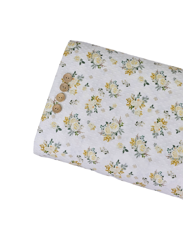 *Unique Design* Swiss Dot Knit Gilded Rose White