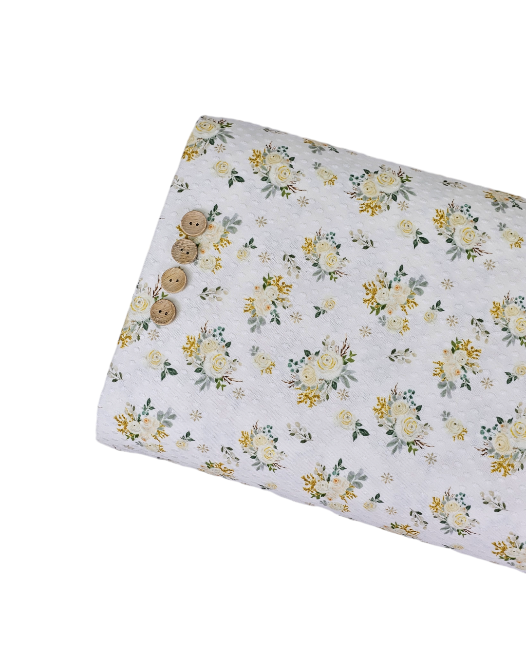 *Unique Design* Swiss Dot Knit Gilded Rose White