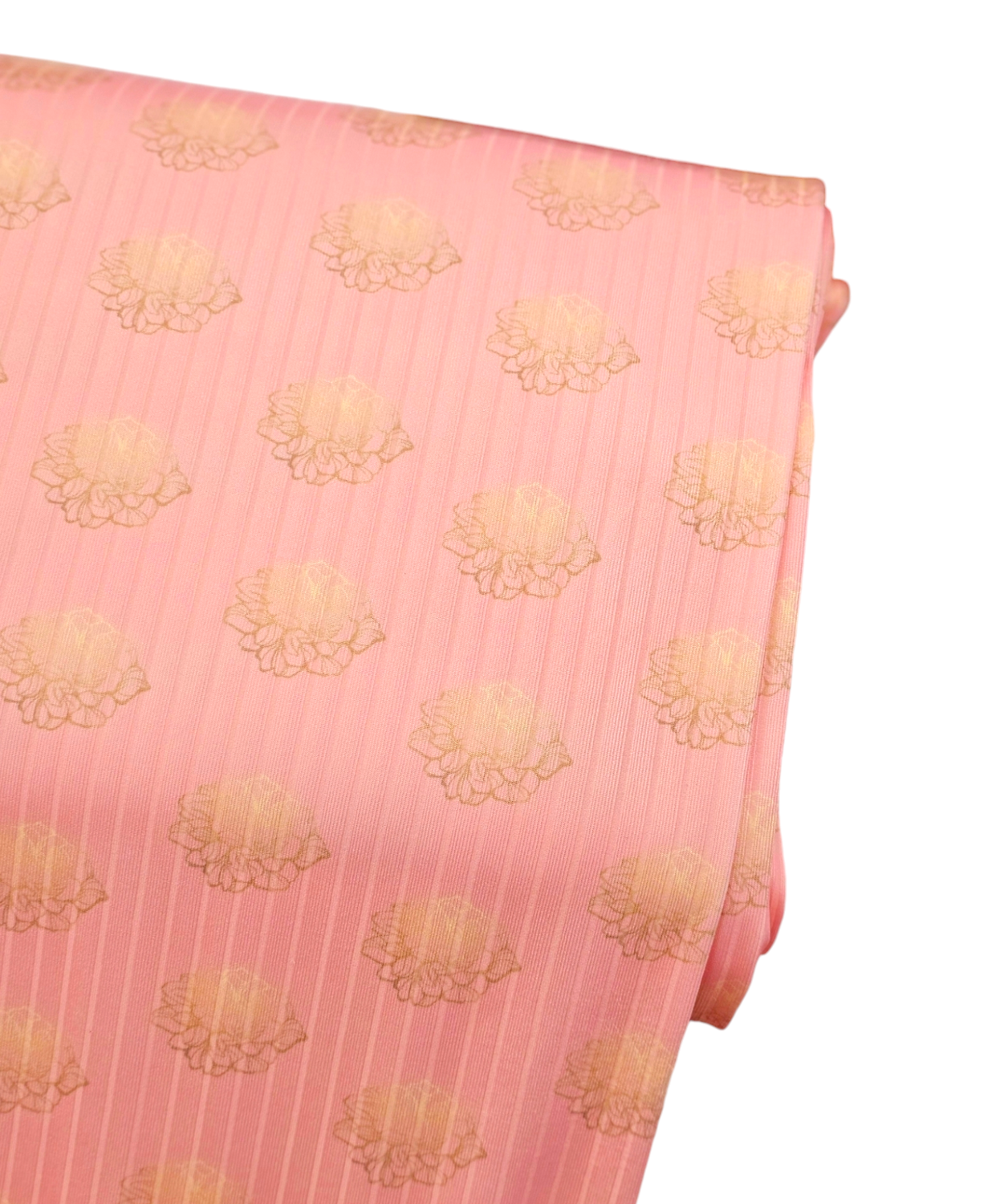 *Unique Design* Poly Ribbed Knit Gold Rose Pink