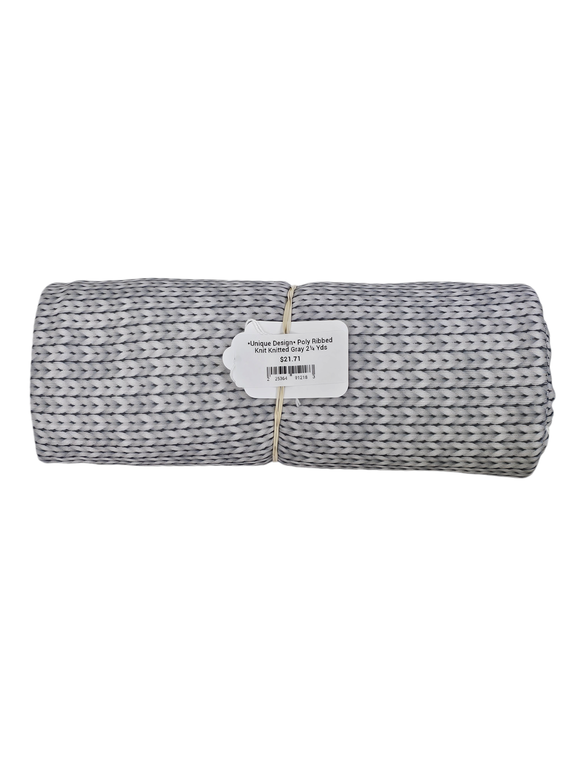 *Unique Design* Poly Ribbed Knit Knitted Gray 2¼ Yds