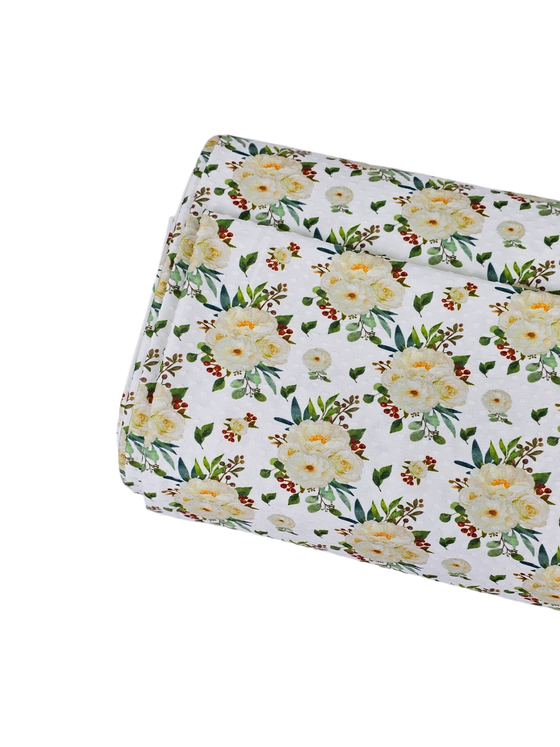 *Unique Design* Swiss Dot Knit White Berry Blossom