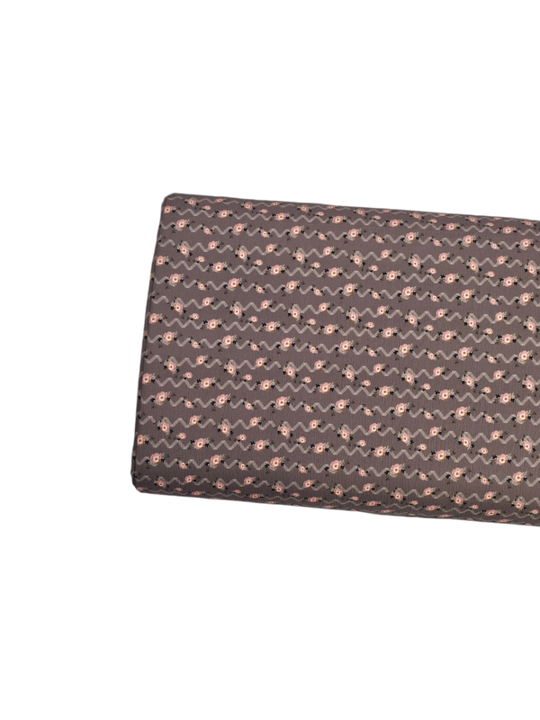 * Unique Design * Pineskin Chevron Floral Cocoa Brown