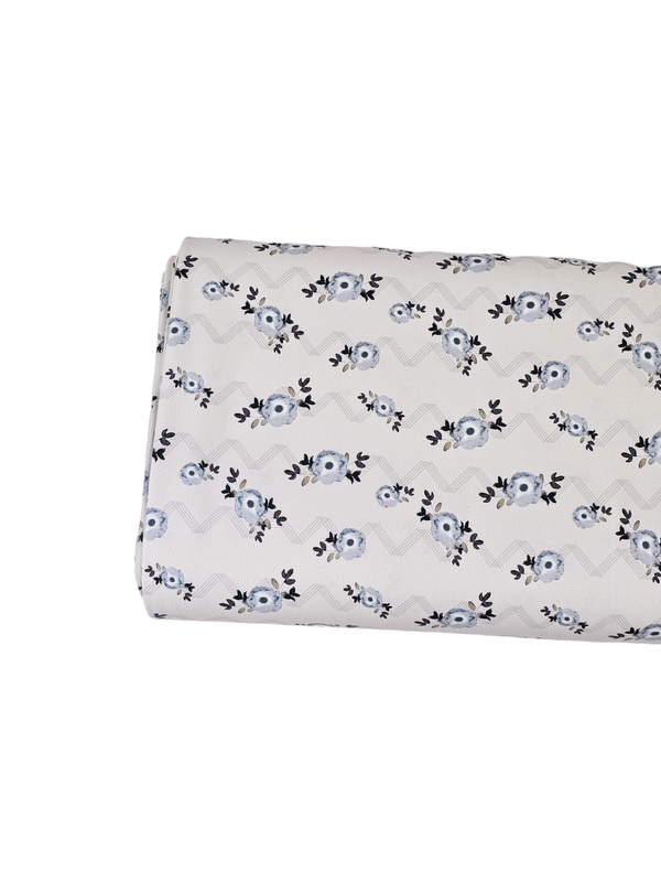 * Unique Design * Cloud Poly Chevron Floral Gray