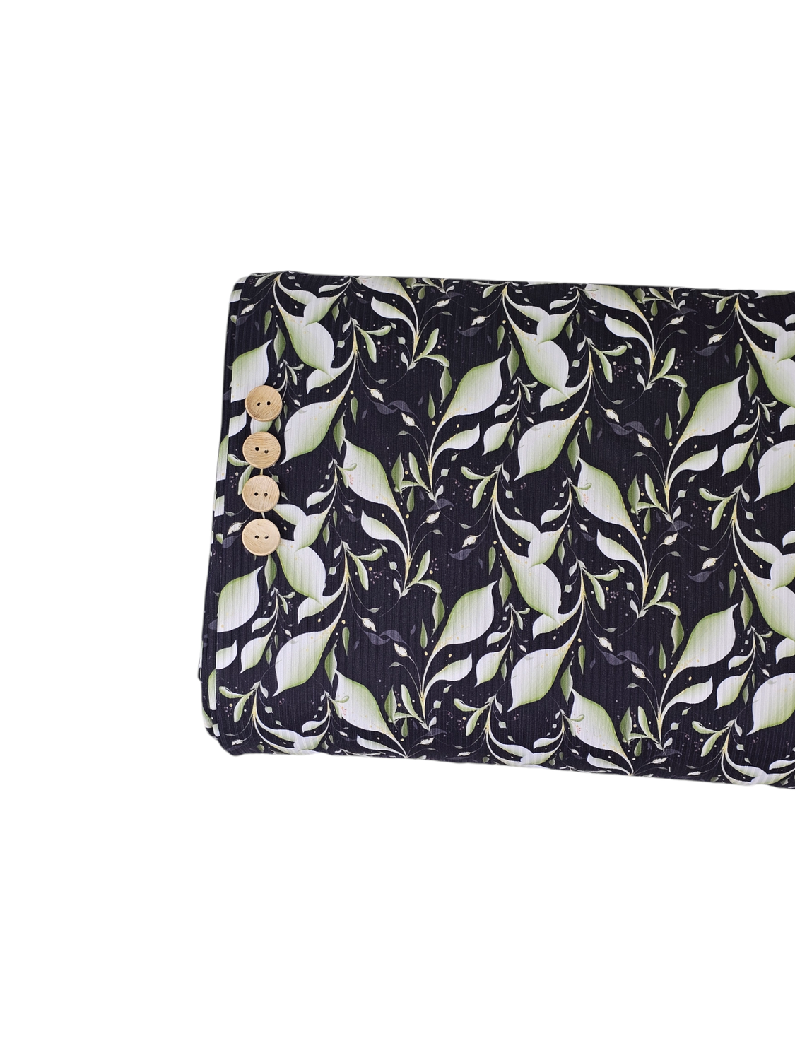 * Unique Design * Mini Poly Ribbed Knit Elegant Greenery Black