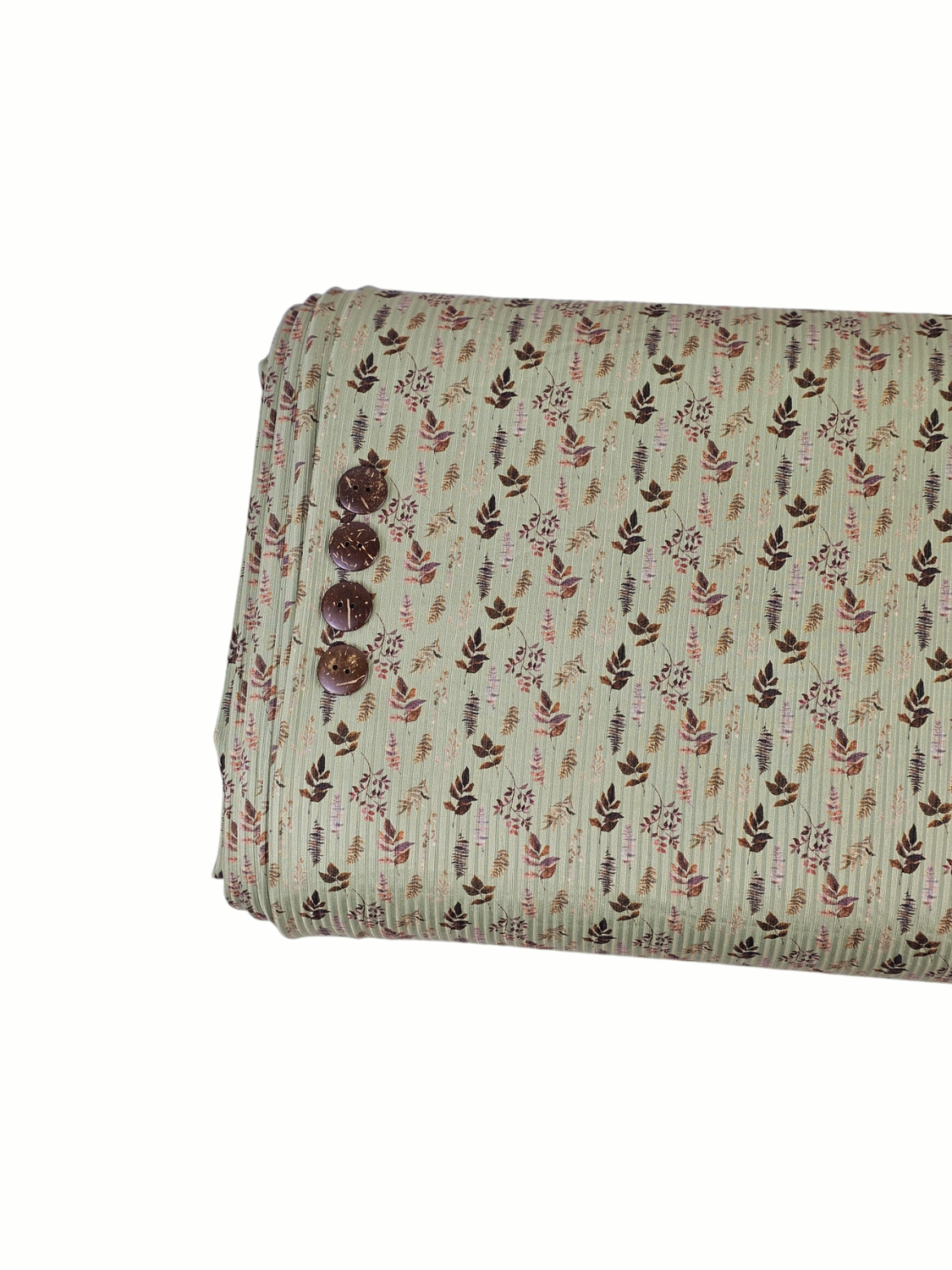 *Unique Design* Mini Poly Ribbed Knit Lovely Leaflets Sage