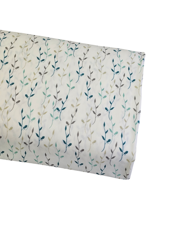 *Unique Design* Cloud Poly Budding Ivy Teal and White