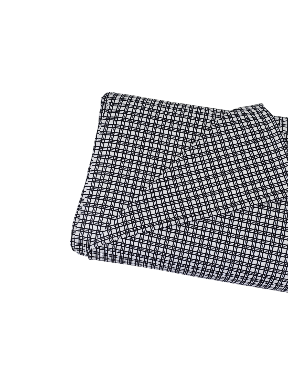 *Unique Design* Mini Poly Ribbed Knit Mini Plaid Black