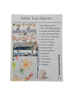 Fabric Type Sample Sheet