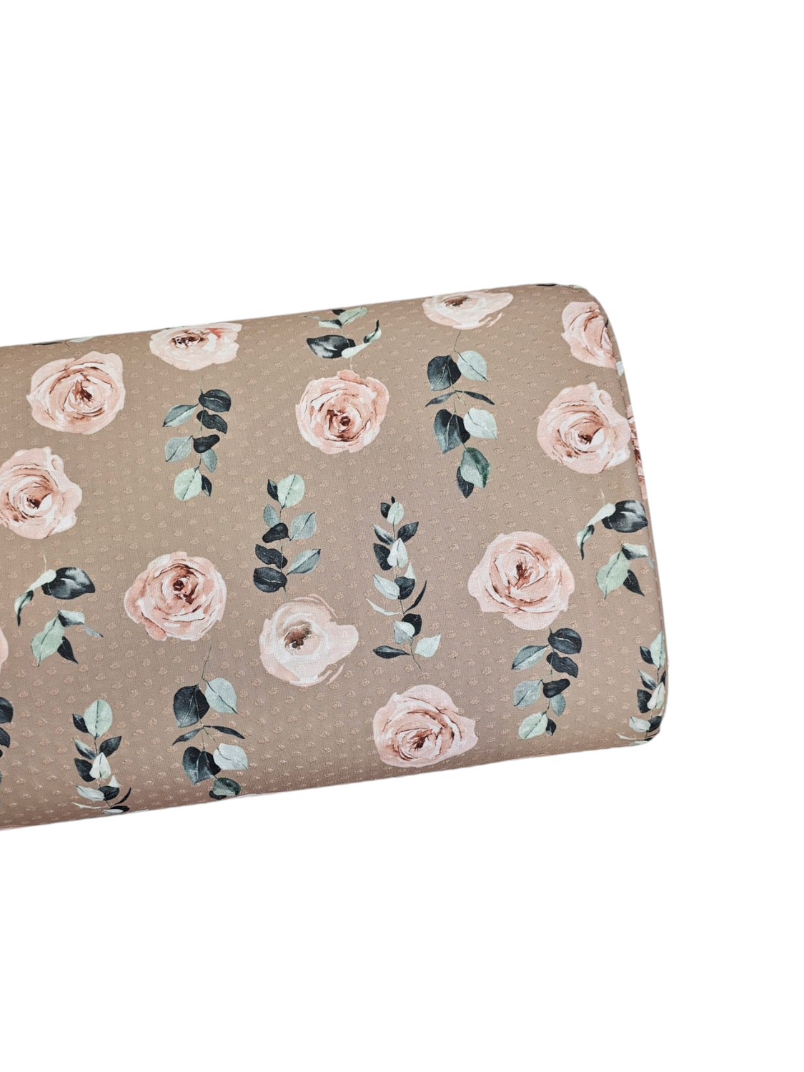 *Unique Design* Swiss Dot Knit Rosewood Floral Lg Taupe