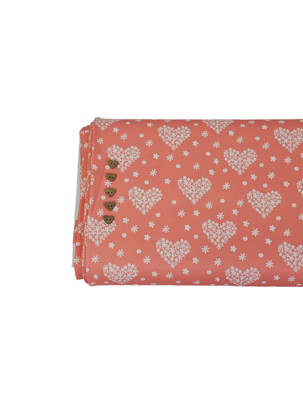 *Unique Design* Cloud Poly Botanical Hearts Coral Sm