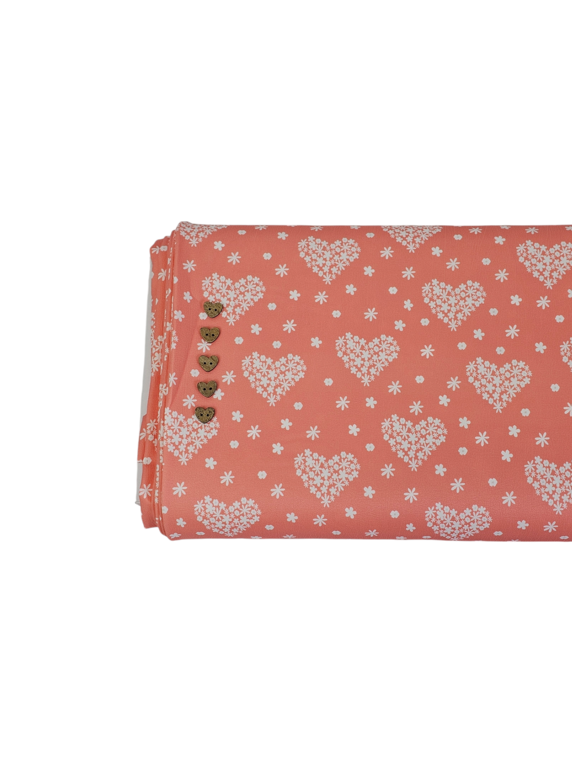 *Unique Design* Cloud Poly Botanical Hearts Coral Sm