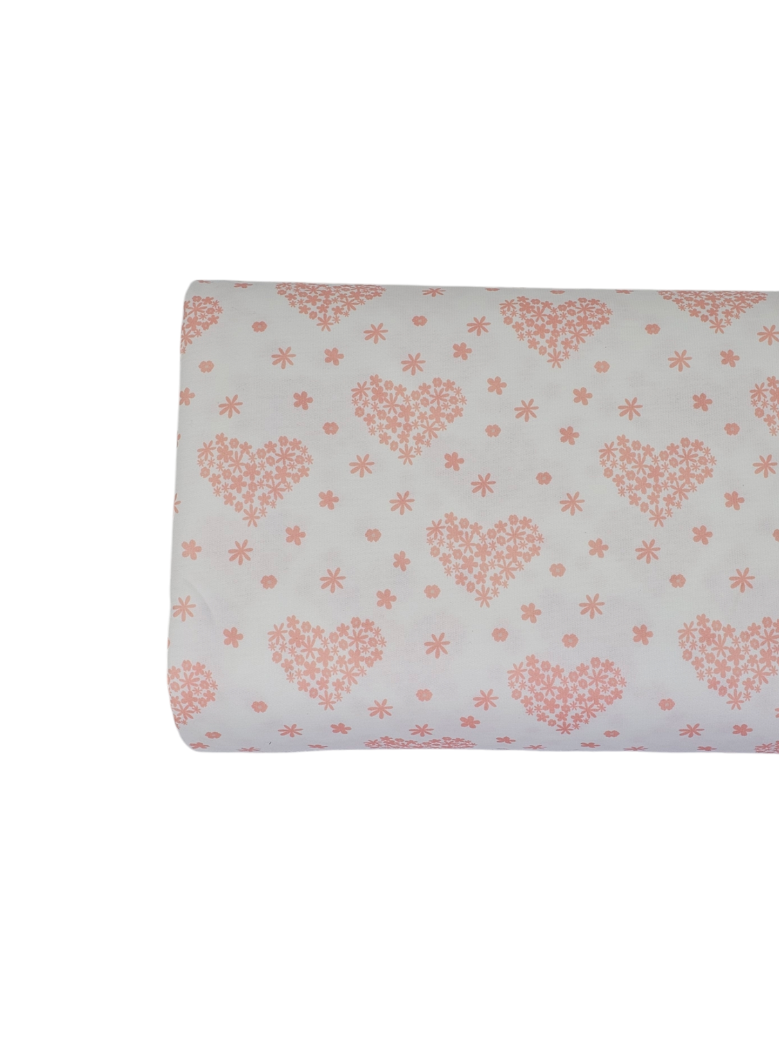 *Unique Design* French Terry Botanical Hearts White