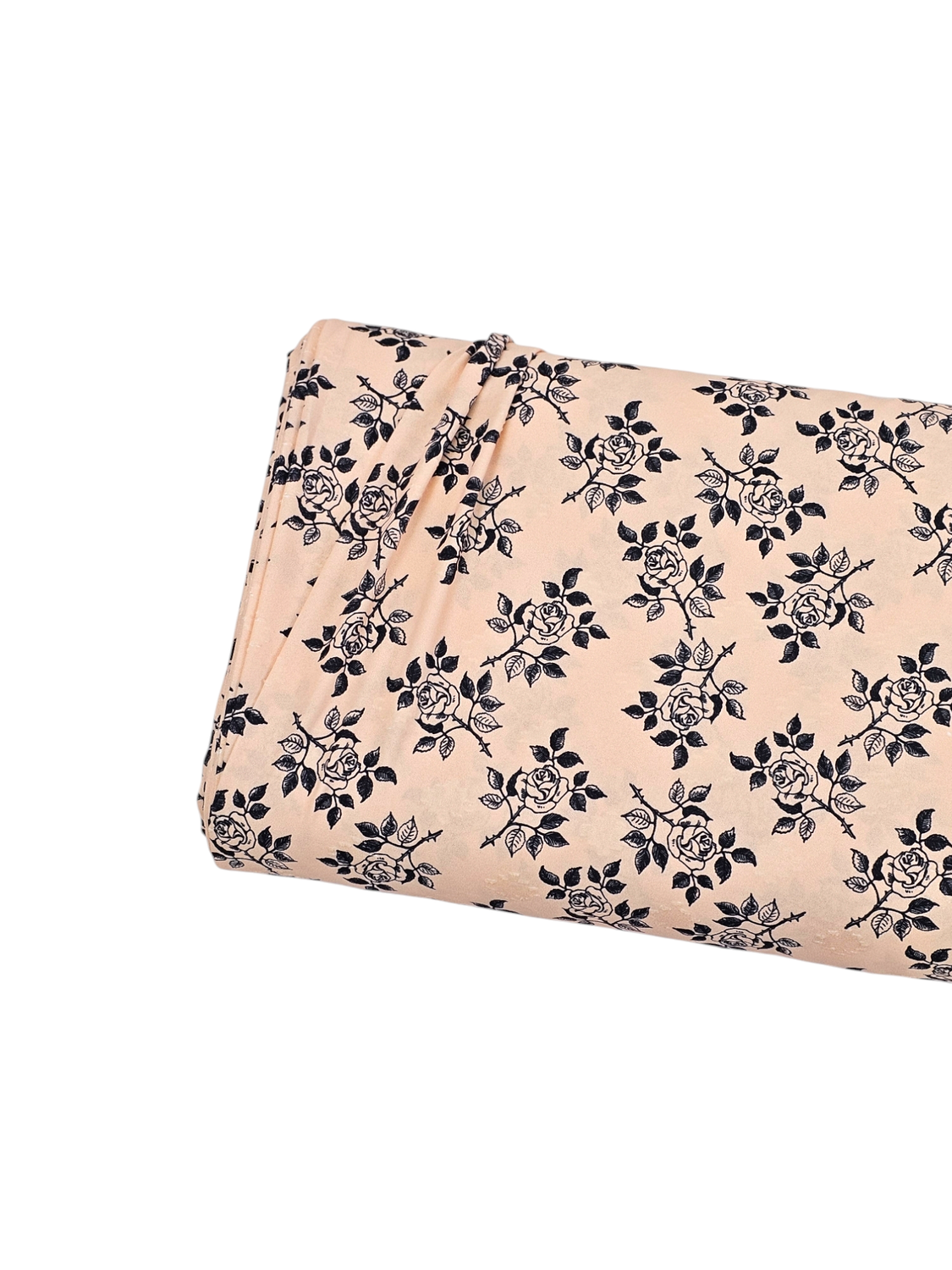 *Unique Design* Poly Swiss Diamond Rosebud Sprig Apricot