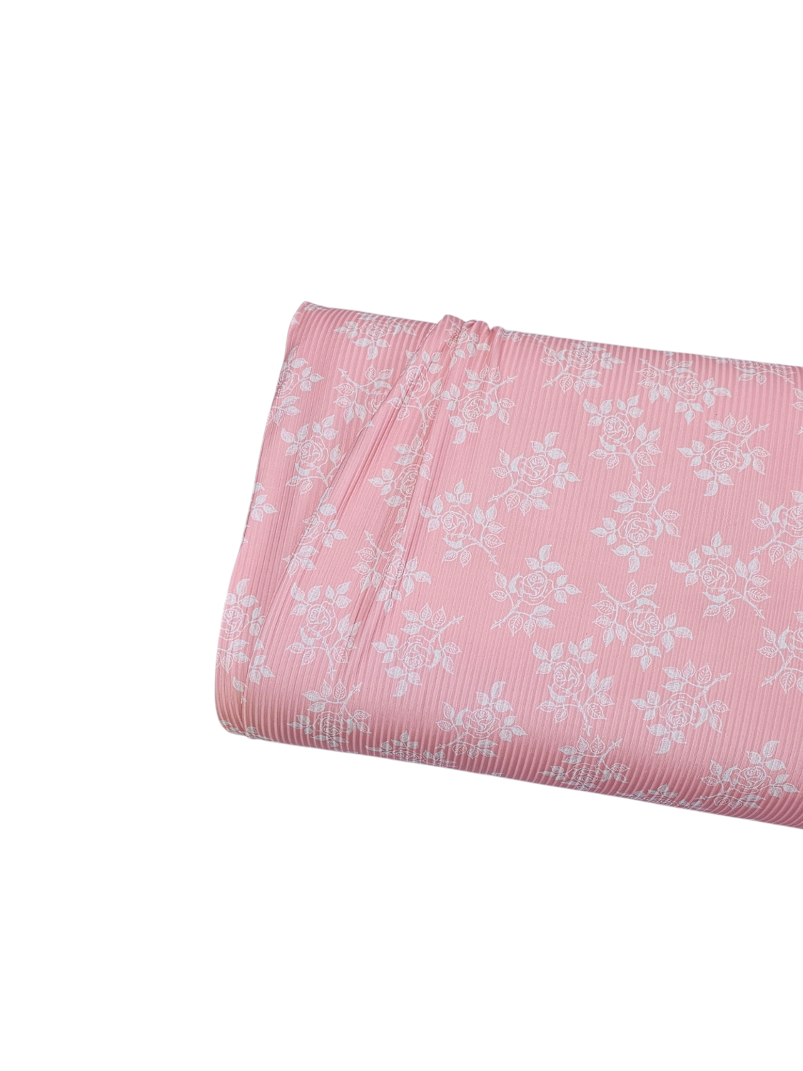 *Unique Design* Mini Poly Ribbed Knit Rosebud Sprig Bubblegum
