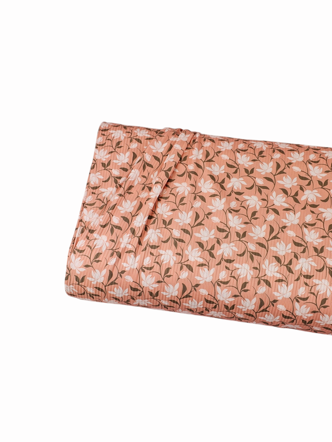 * Unique Design * Mini Poly Ribbed Knit Ivory Blossom Peach