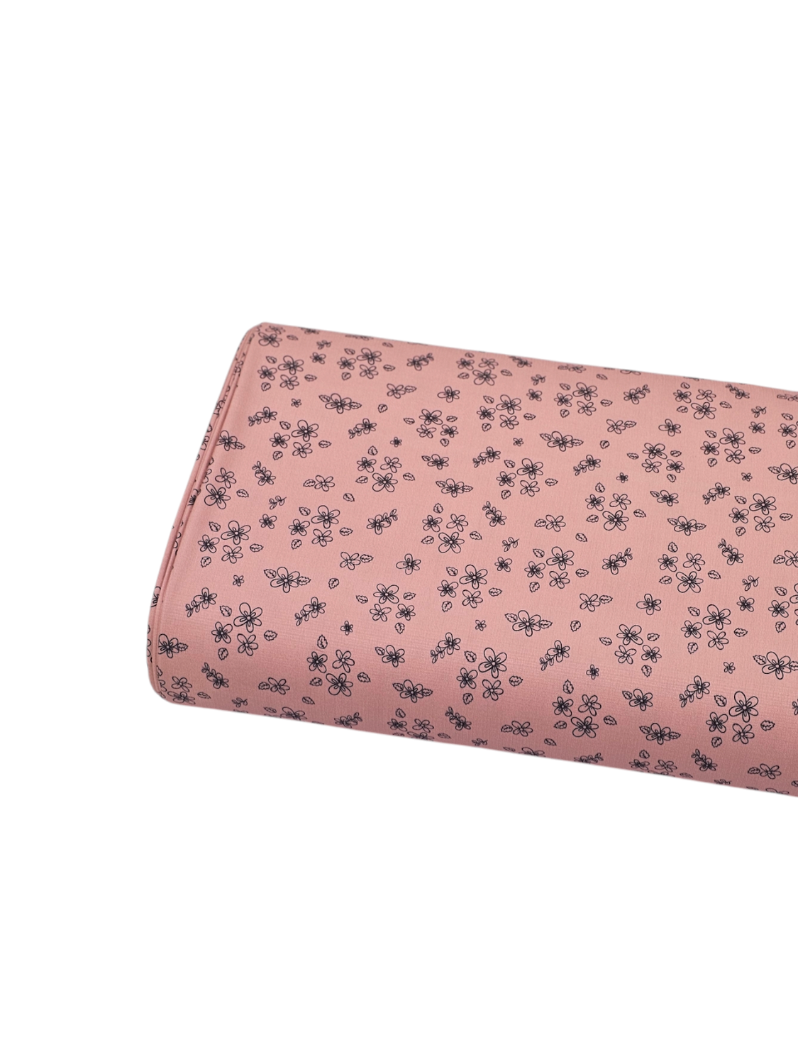 *Unique Design* Poly Slub Black Daisy Dusty Coral