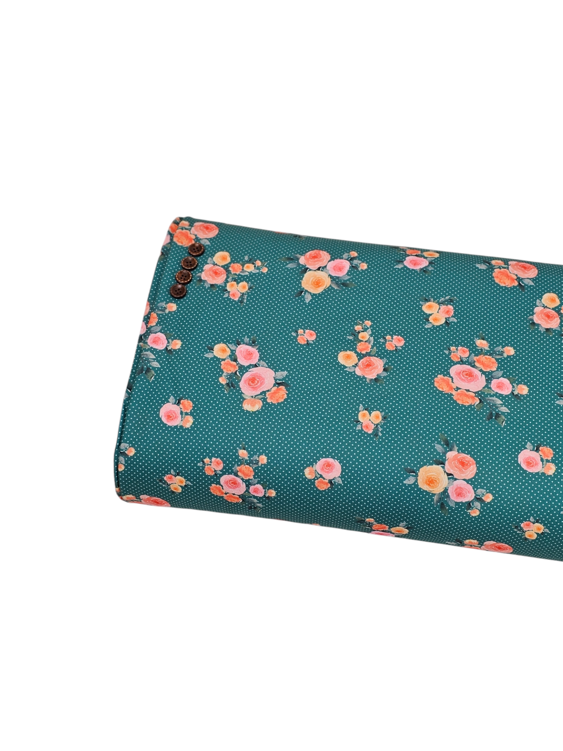 *Unique Design* French Terry Dotted Rose Cluster Teal