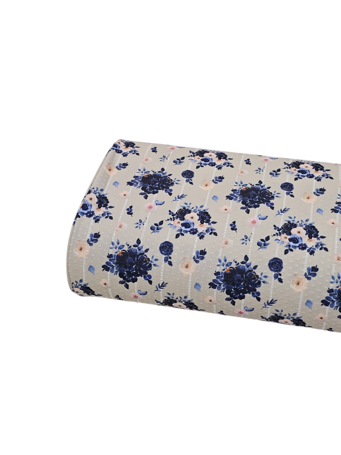 *Unique Design* Swiss Dot Knit Navy Bouquet Tan