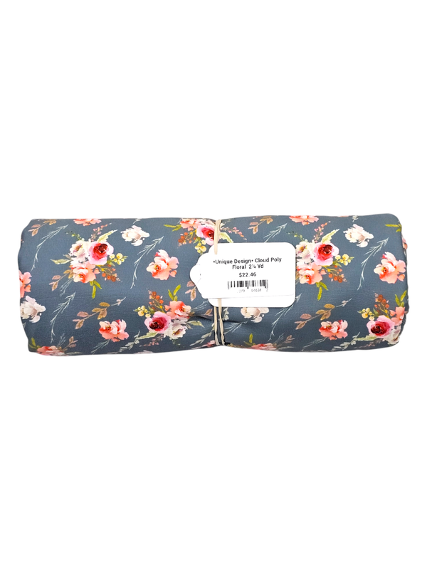 *Unique Design* Cloud Poly Floral  2¼ Yd