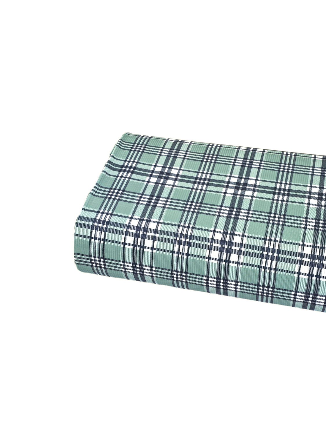 *Unique Design* Mini Poly Ribbed Knit Classic Plaid Green