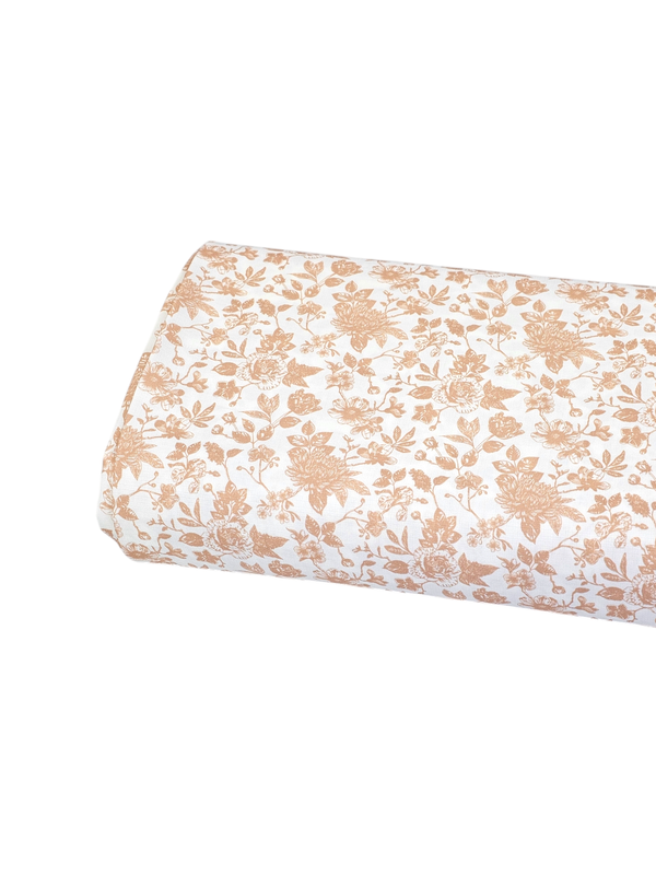 *Unique Design* Poly Slub Flower Garden Peach