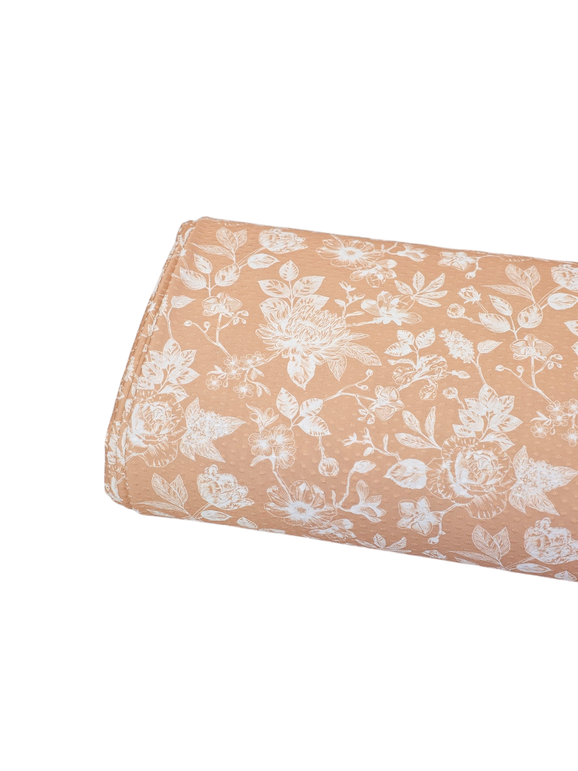 *Unique Design* Swiss Dot Knit LG Flower Garden Peach