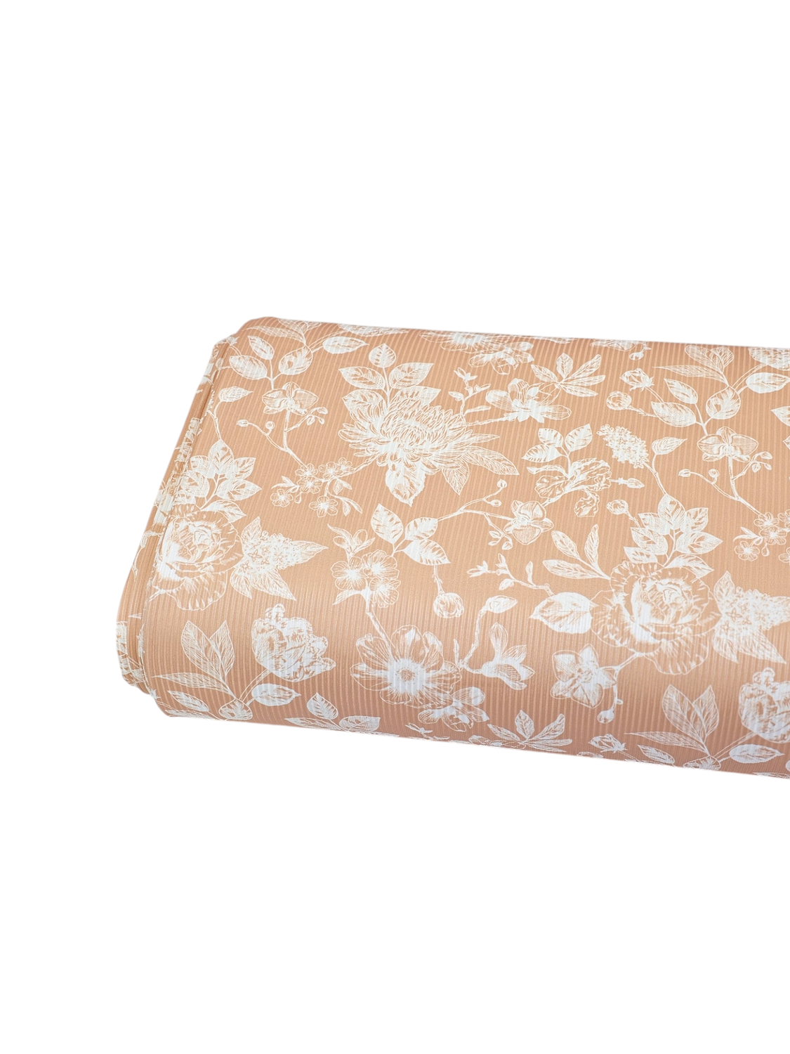 *Unique Design* Mini Poly Ribbed Knit LG Flower Garden Peach
