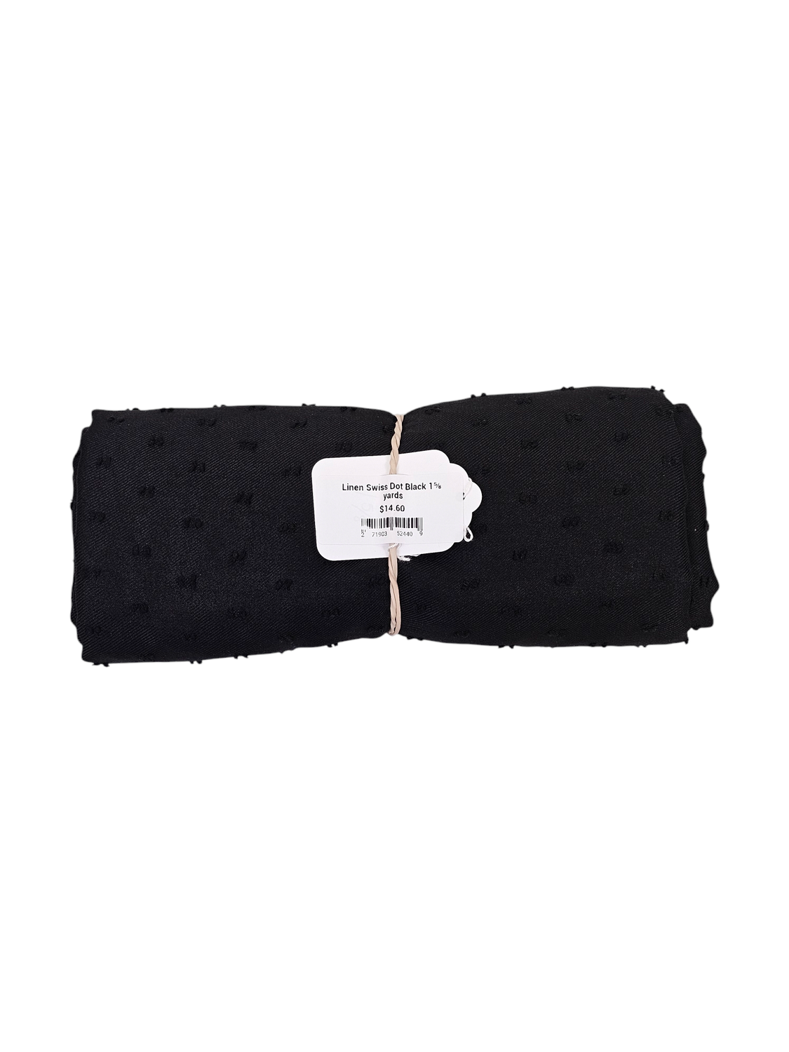 Linen Swiss Dot Black 1⅝ yards
