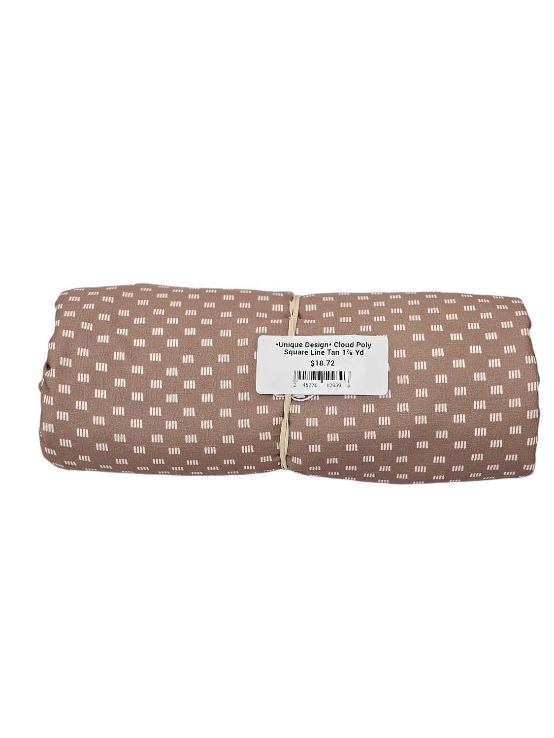*Unique Design* Cloud Poly Square Line Tan 1⅞ Yd