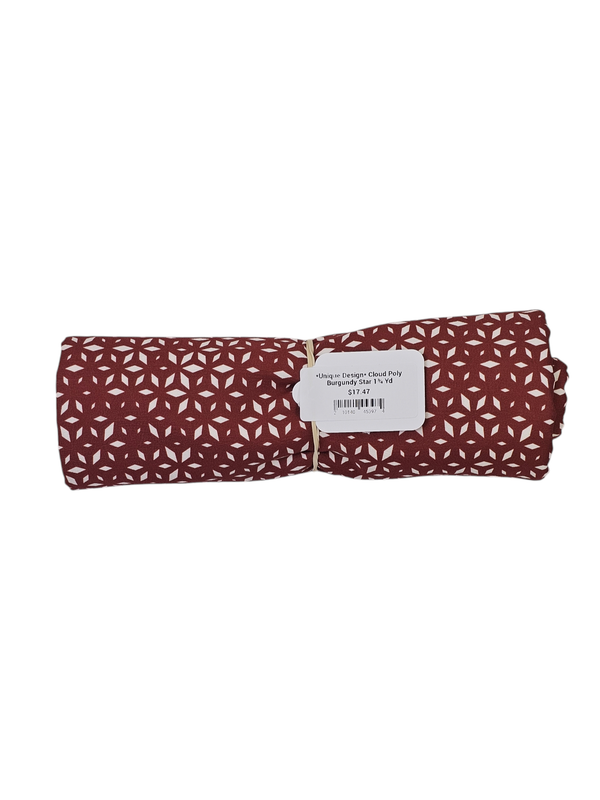 *Unique Design* Cloud Poly Burgundy Star 1¾ Yd