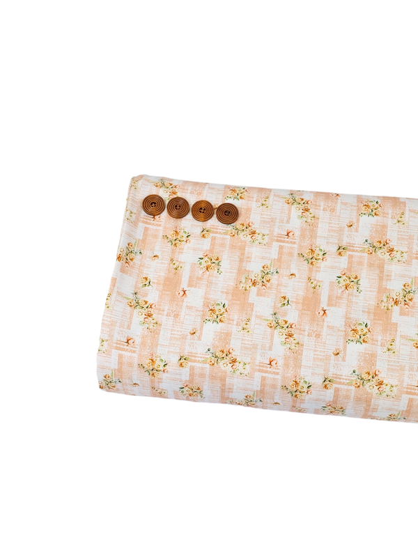 *Unique Design* Poly Slub Bountiful Bouquet Peach