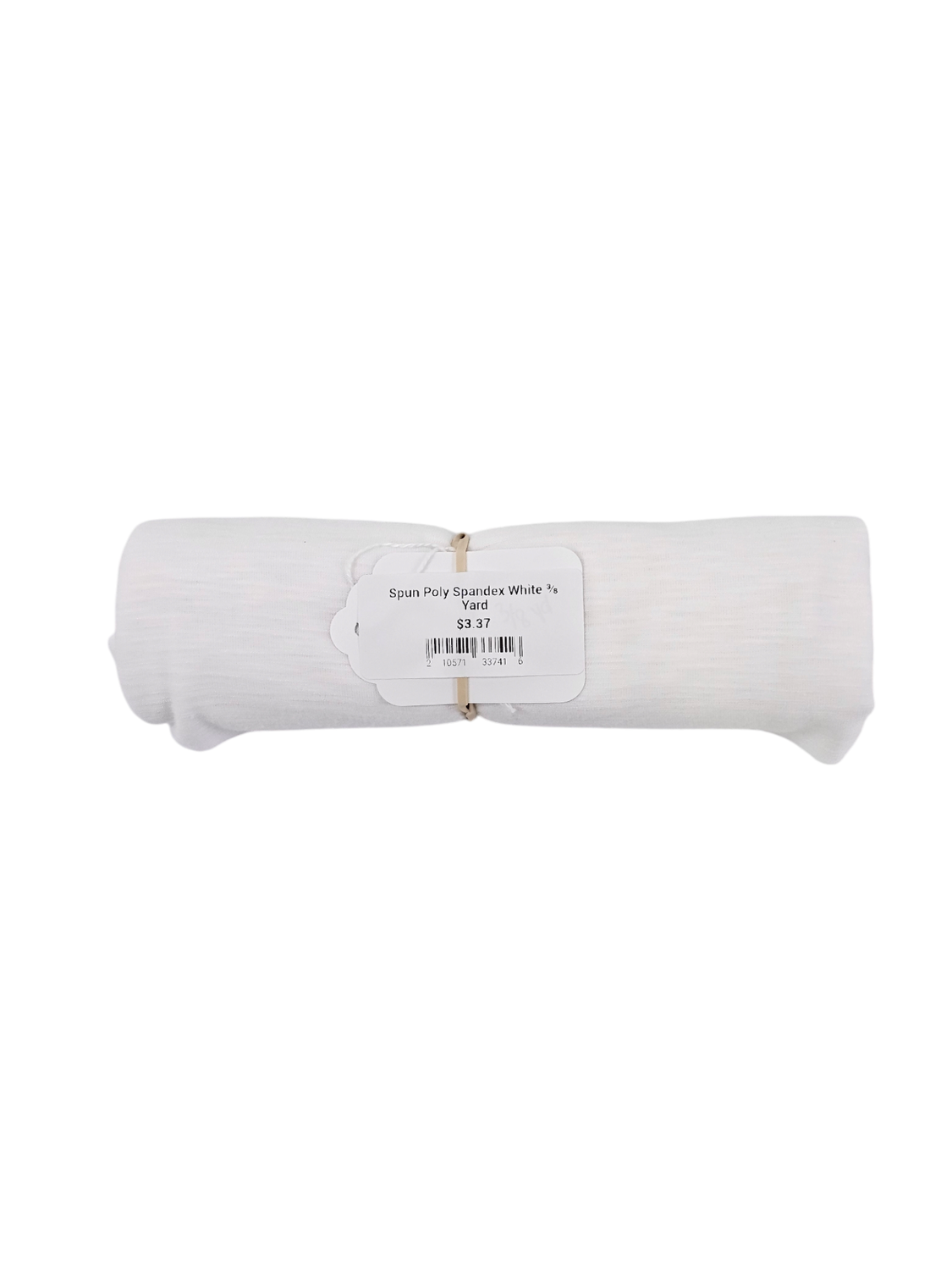 Spun Poly Spandex White ⅜ Yard
