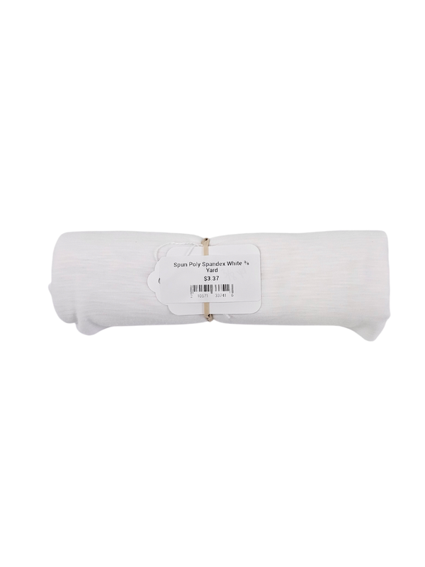 Spun Poly Spandex White ⅜ Yard