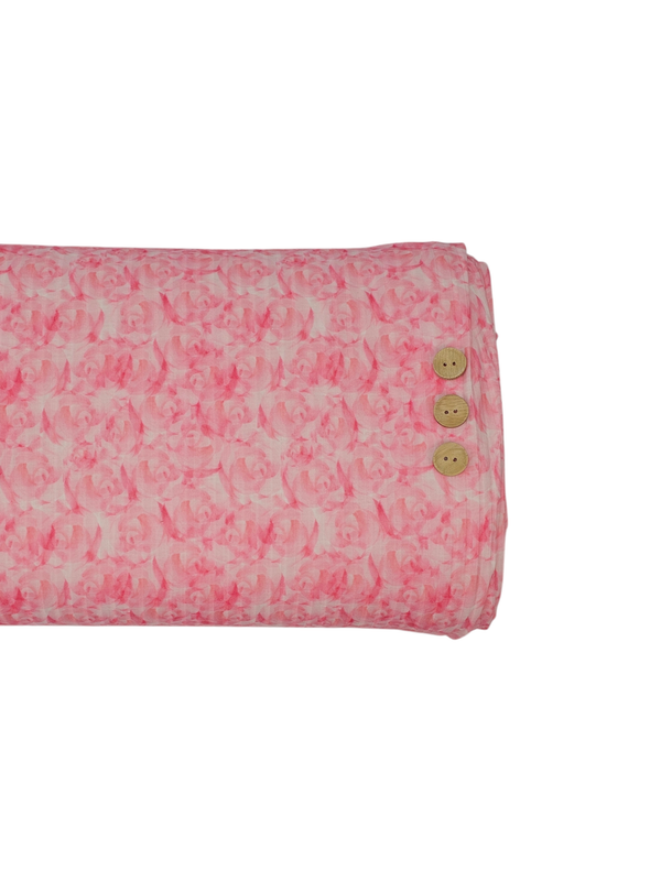 *Unique Design* Ribbed Knit Cotton Feel Marbled Swirl Fushia