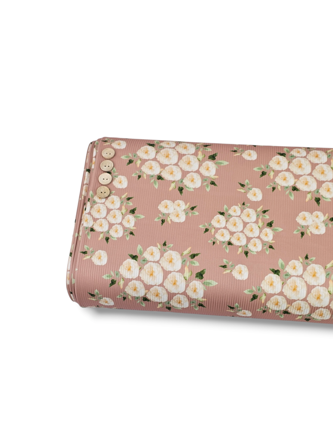 *Unique Design* Mini Poly Ribbed Knit Ivory Bloom Rose