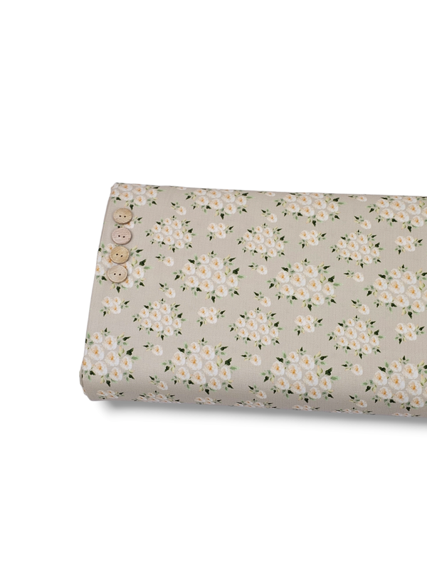 *Unique Design* Poly Slub Ivory Bloom Tan