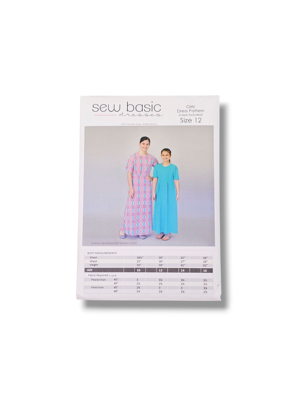 Girls Basic Dress Pattern Size 12