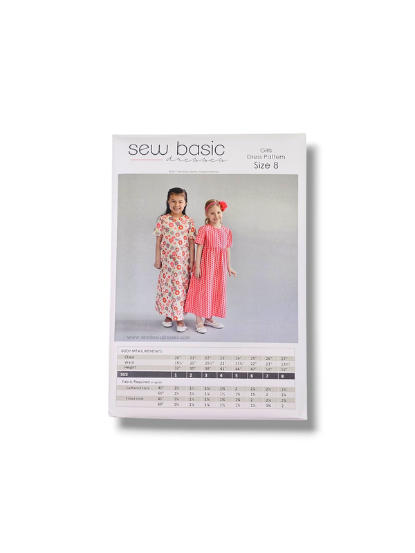 Girls Basic Dress Pattern Size 8