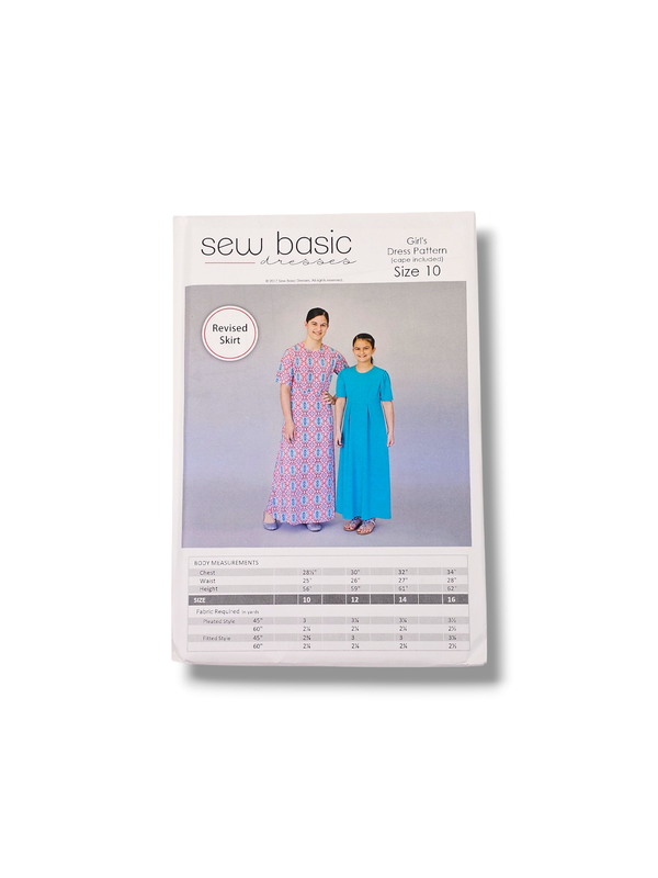 Girls Basic Dress Pattern Size 10