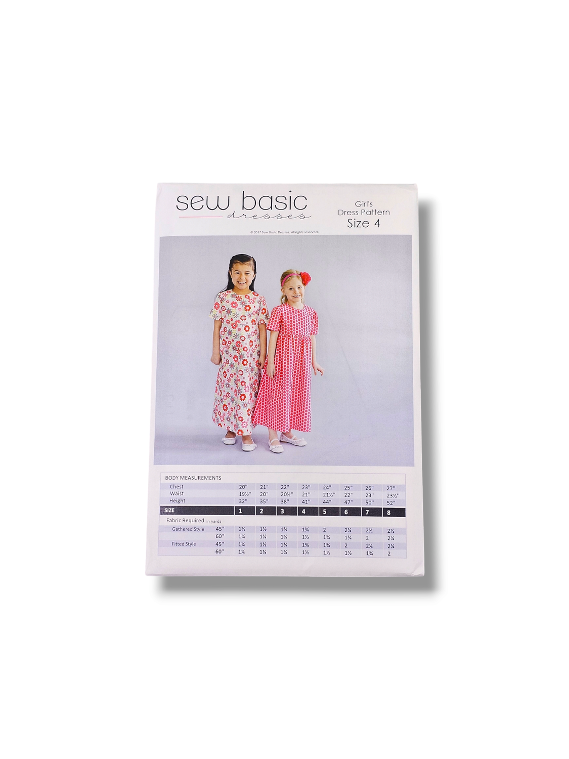 Girls Basic Dress Pattern Size 4