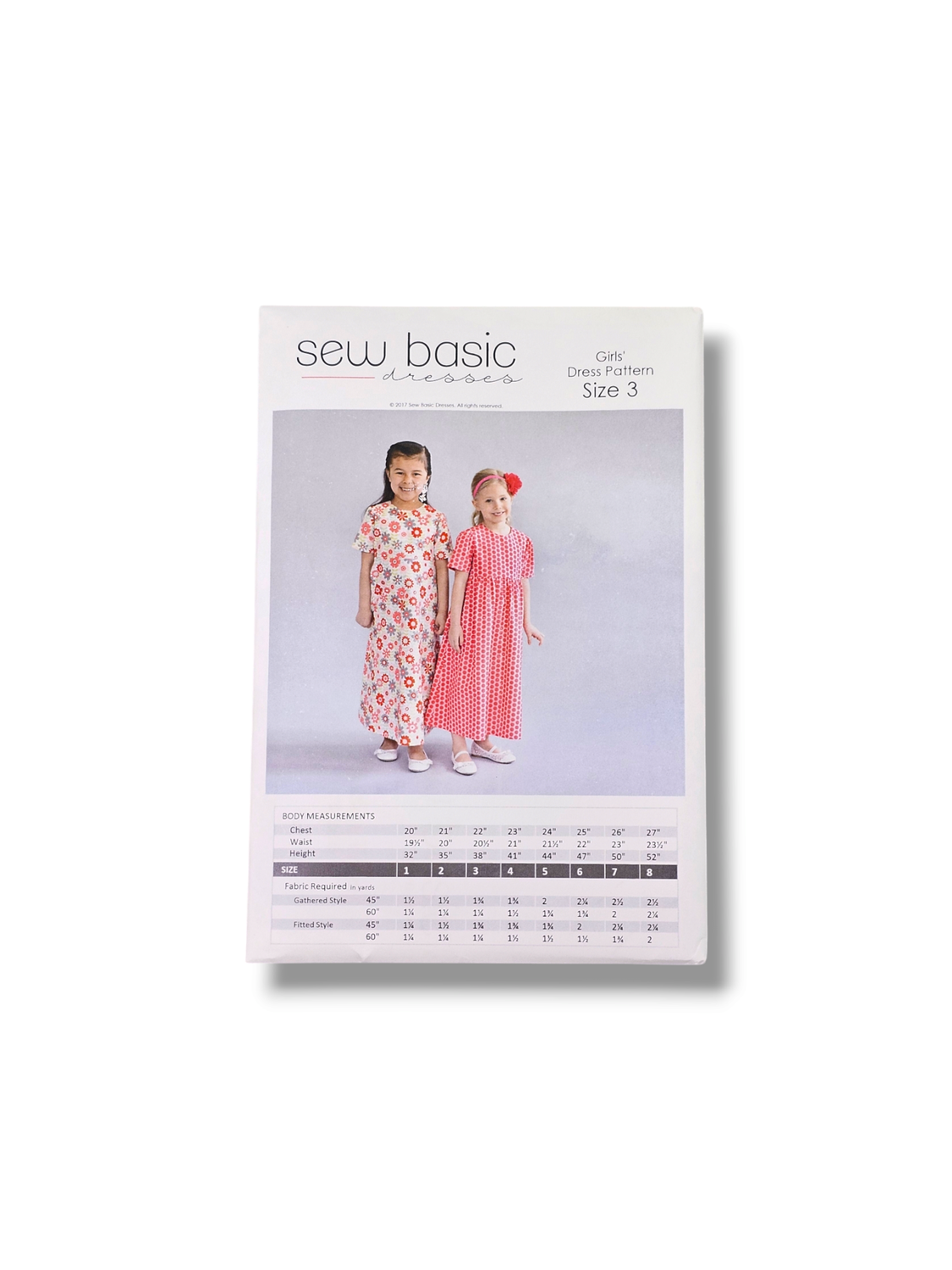 Girls Basic Dress Pattern Size 3