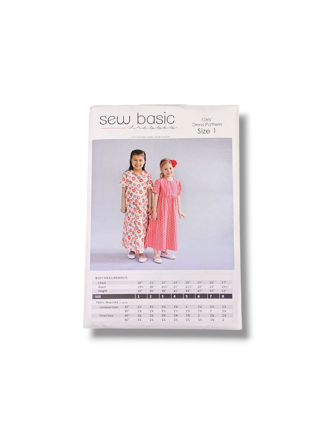 Girls Basic Dress Pattern Size 1