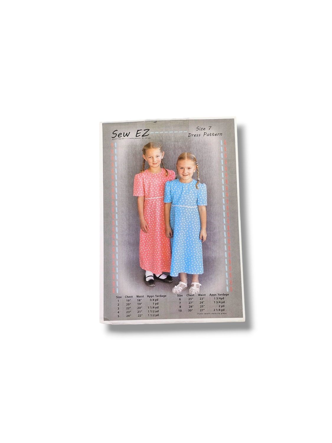 Sew EZ Girls Pattern Size 7